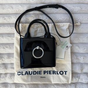 NWT Claudie Pierlot Black Patent Mini Bag